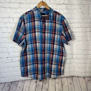 prAna Breathe Organic‎ Cotton Blend Button Up Shirt Plaid M11170305 Mens XL